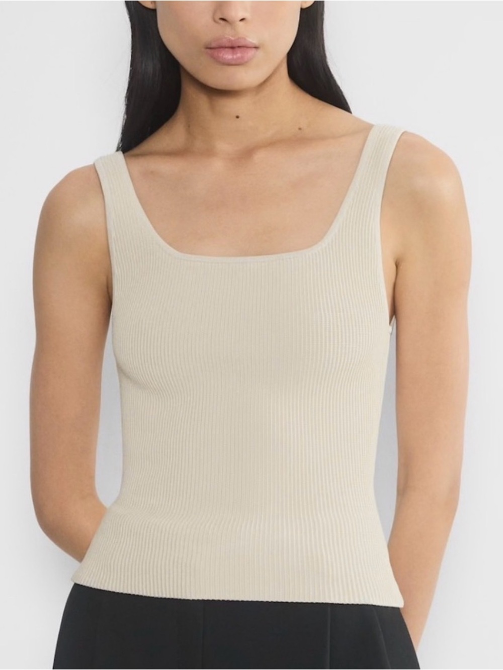 Babaton Sculpt Square-Neck Tank in Beige